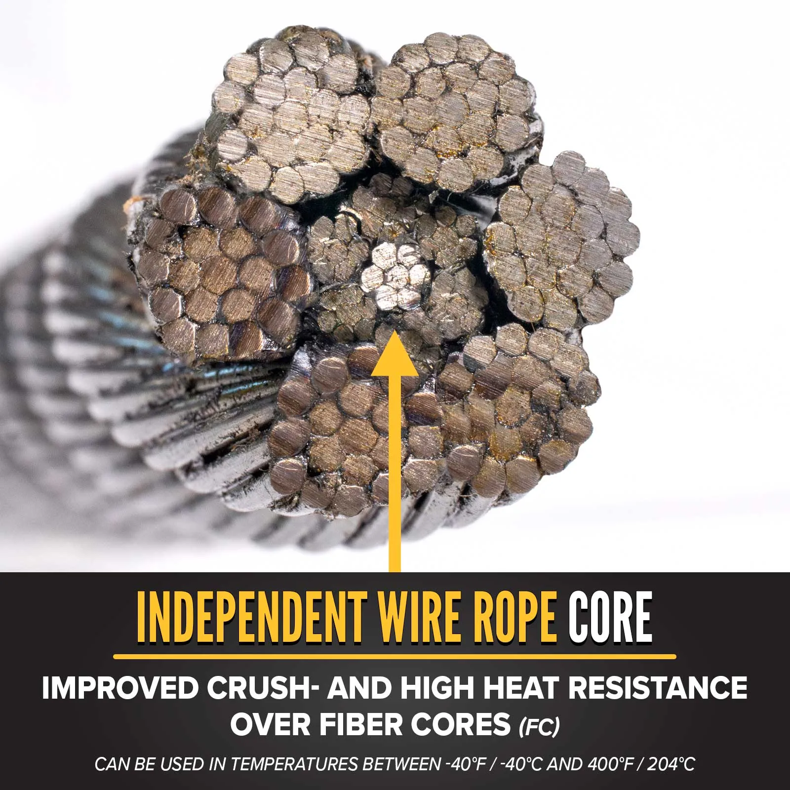 1-1/2" 6x19 Bright Wire Rope - EIPS IWRC | 4,000' Coil