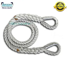 1/2" X 5' Three Strand Mooring Pendant 100% Nylon Rope with 2 Galvanized or SS  Thimbles. Made in USA.