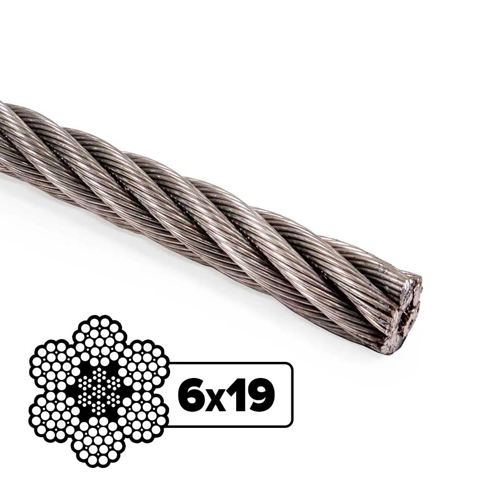 1" 6x19 Stainless Steel Wire Rope - Type 304 IWRC | 5,000' Coil