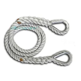 3/4" X 6' Three Strand Mooring Pendant 100% Nylon Rope with 2 Galvanized or SS Thimbles. Made in USA