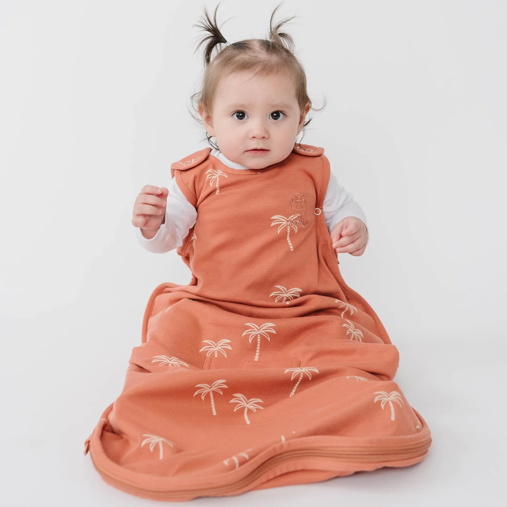 4 Season Ultimate Baby Sleep Bag, Merino Wool & Organic Cotton, 2 Months - 2 Years, Palms