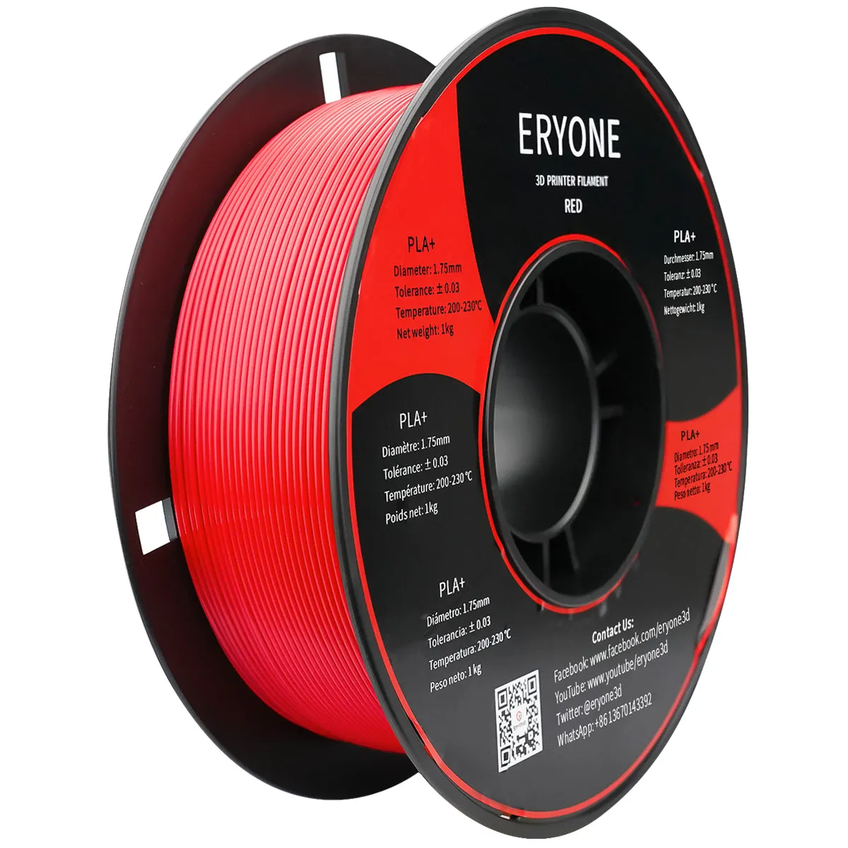 ERYONE PLA  3D Printer Filament, Dimensional Accuracy  /- 0.05 mm 1kg (2.2LBS)/Spool, 1.75mm