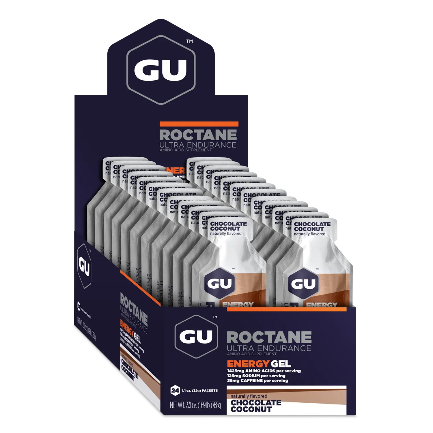 GU Energy - Roctane Energy Gels - Chocolate Coconut (with caffeine)