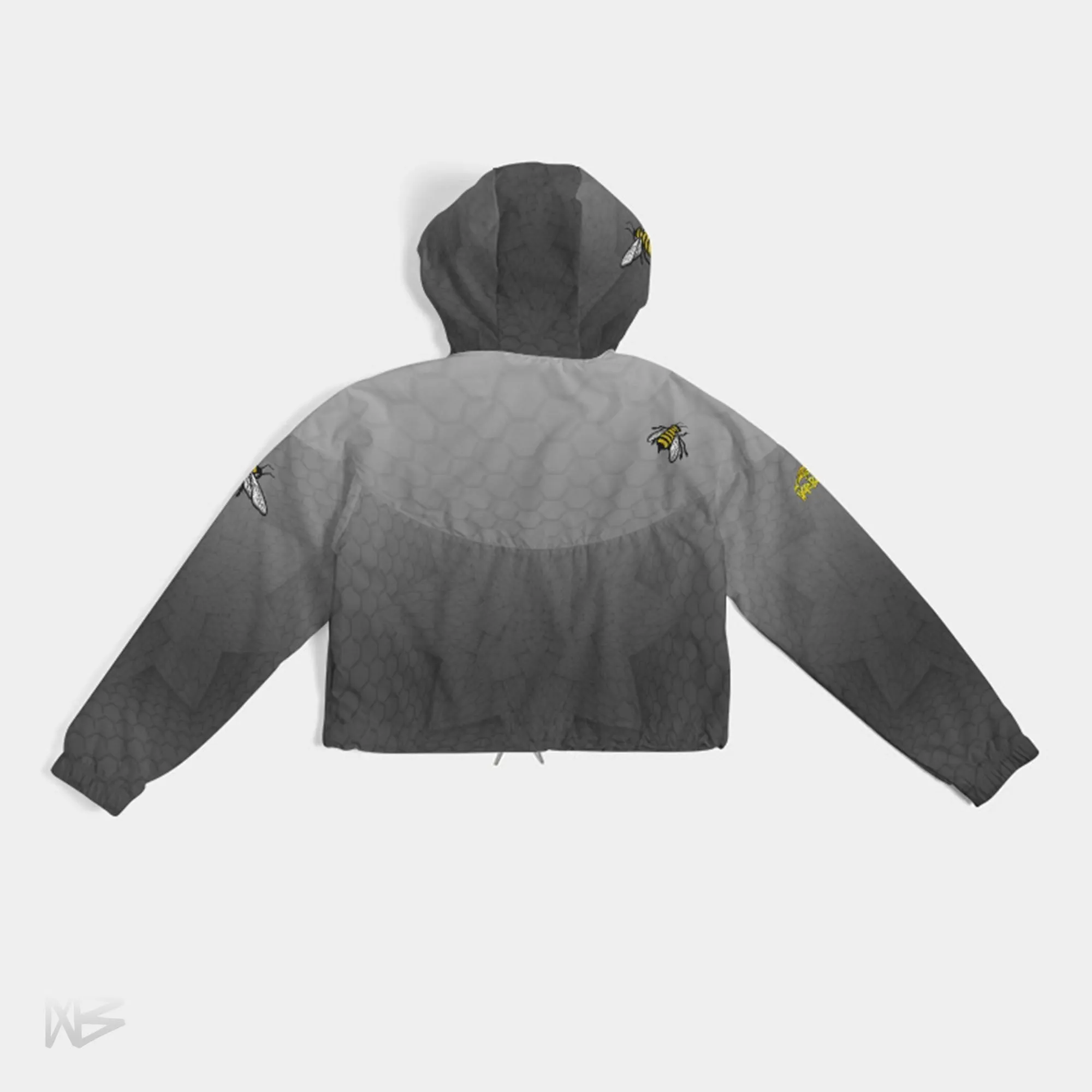 Honeydust Grey Cropped Windbreaker