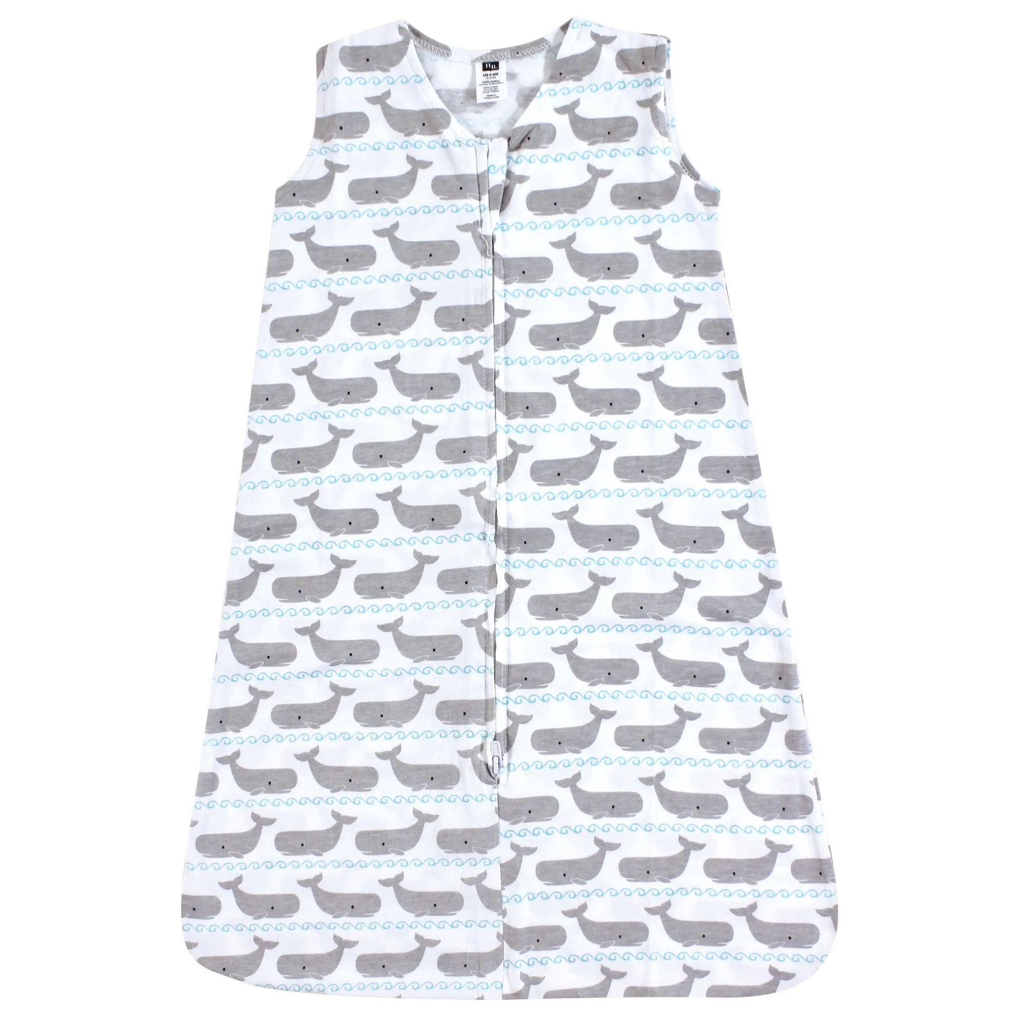 Hudson Baby Cotton Sleeveless Wearable Sleeping Bag, Sack, Blanket, Whales