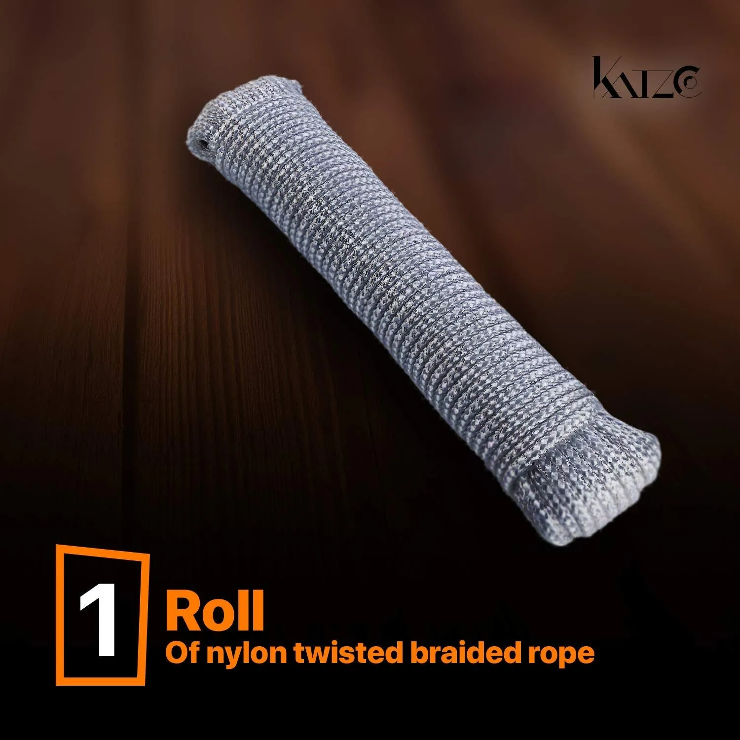 Katzco Nylon Twisted Braided Rope - 3/16 Inch X 100 Foot Anchor Rope - For Moving