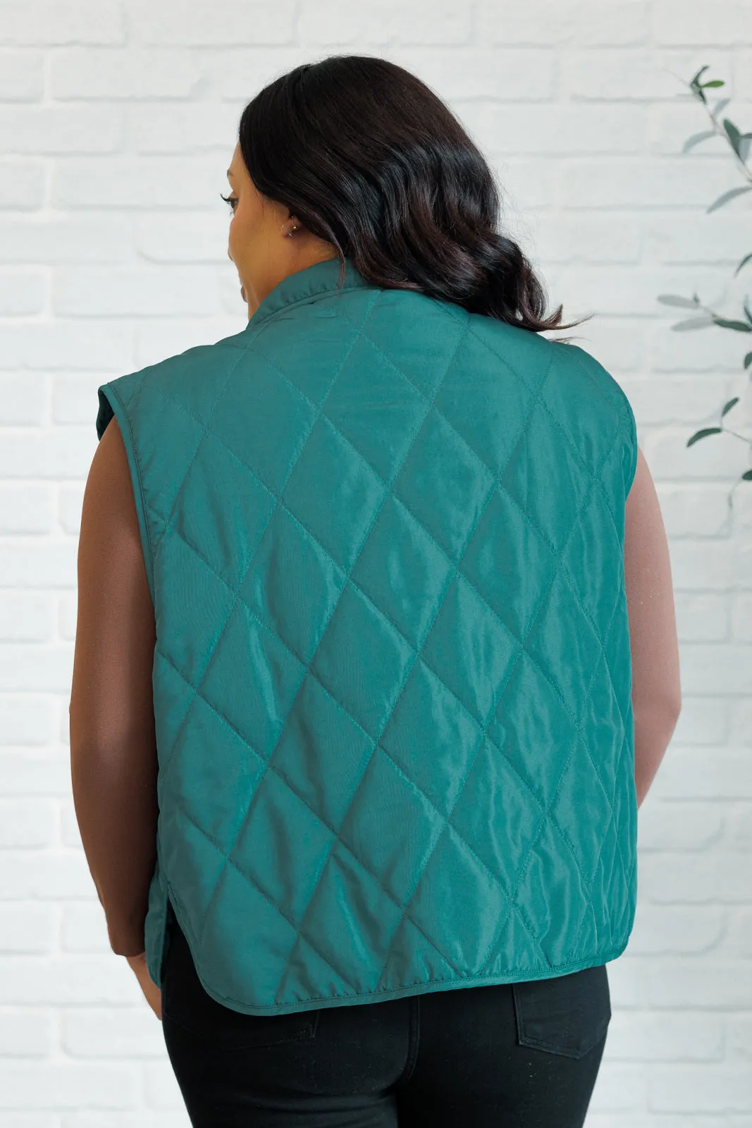 Layering Queen Quilted Puffer Vest in Hunter Green - 11/19