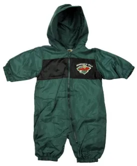 Minnesota Wild NHL Hockey Infants Hooded Windbreaker Coverall, Green