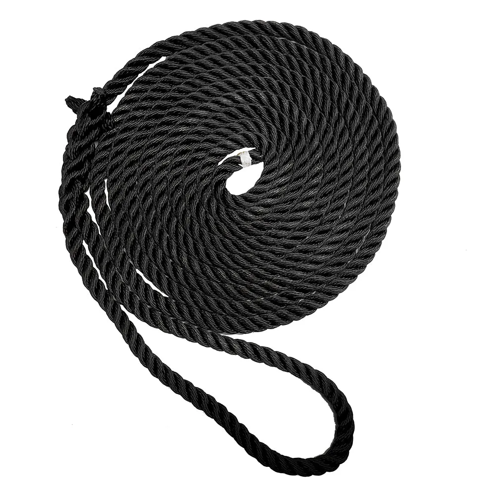 New England Ropes 1/2" X 35 Premium Nylon 3 Strand Dock Line - Black [C6054-16-00035]