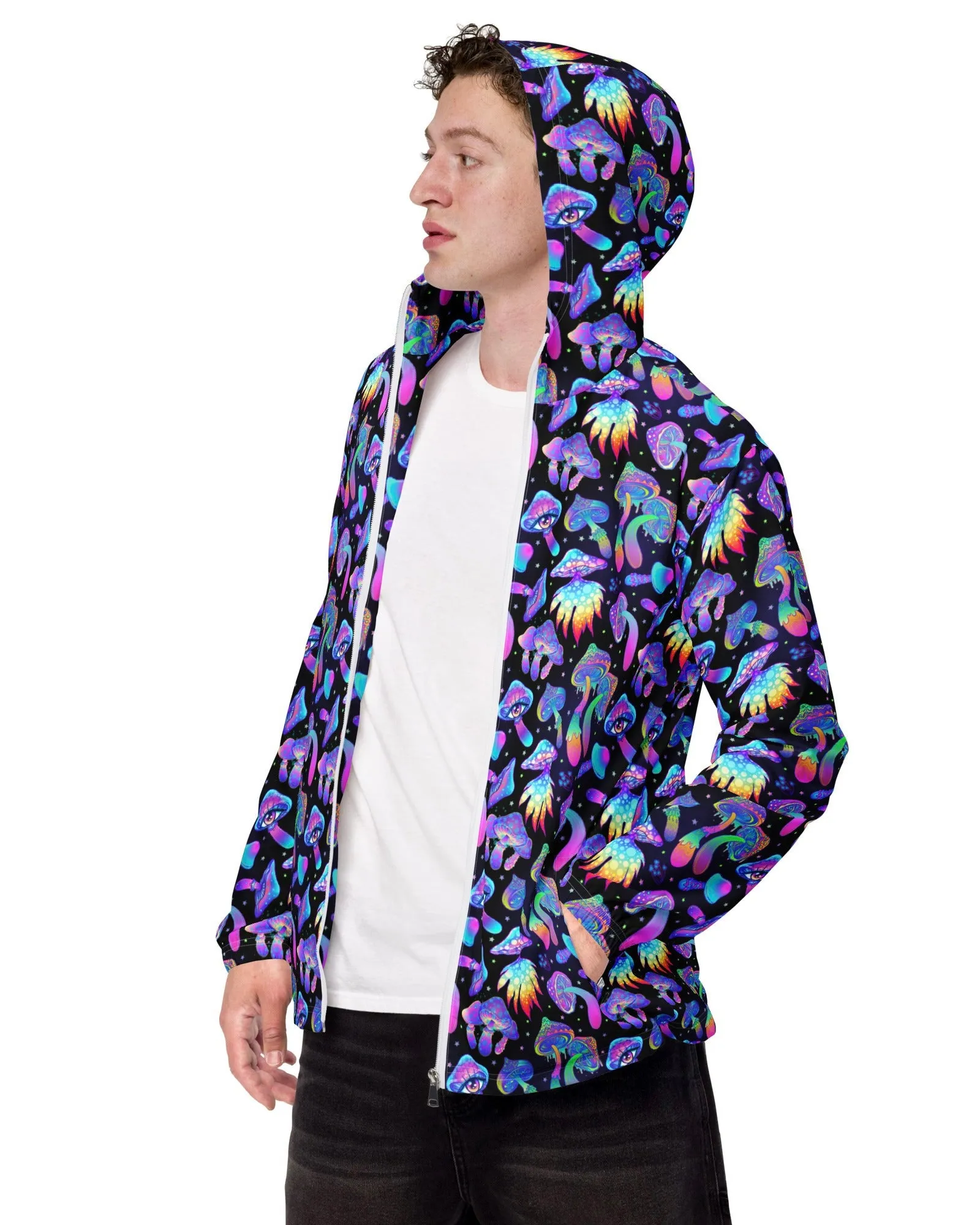 Shroomin Black Windbreaker